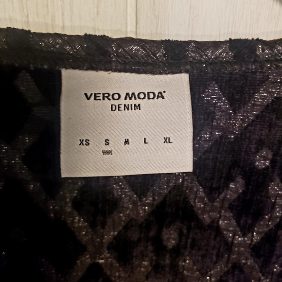 1920s Black Flapper Fringe Vera Moda 3/4 Jacket - Picture 2 of 10